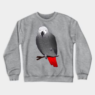 African Grey Parrot Perching and Sleeping on a Branch Crewneck Sweatshirt